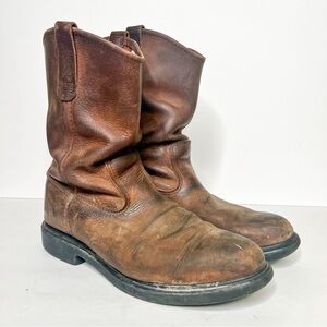 Red Wing Shoes Pecos Pull On Leather Boots Size 10.5 Men’s Cowboy Western Work